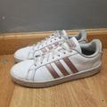 Adidas Shoes | Adidas Rosegold Cloudfoam Sneakers | Color: Cream/Gold | Size: 9