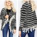 Anthropologie Sweaters | Anthro La Fee Verte | Open Front Fringed Cardigan | Color: Black/White | Size: S
