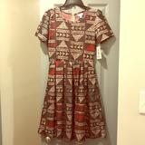 Lularoe Dresses | Lularoe Jacquard Amelia Size M. Nwt. | Color: Brown/Red | Size: M