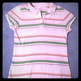 American Eagle Outfitters Tops | American Eagle Outfitters Large Collared Top, Euc | Color: Green/White | Size: L