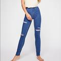 Free People Jeans | High Rise Distressed Jeggings | Color: Blue | Size: 28