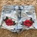 American Eagle Outfitters Shorts | Ae Rose Detail Cutoff Denim Shorts | Color: Blue/Red | Size: 4