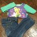 Disney Matching Sets | Girl's2 Pc Set Disney Top Sz(7-8) Jeans (6/7) | Color: Blue/Green | Size: Top (7-8) Jeans (6/7)