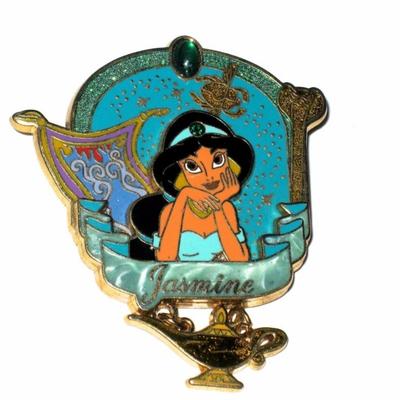 Disney Accessories | Jasmine Disney Pin | Color: Gold/Green | Size: Os