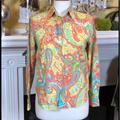 Ralph Lauren Tops | Lauren Ralph Lauren Petite Paisley Shirt | Color: Blue/Green/Orange/White/Yellow | Size: Mp