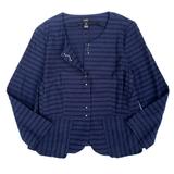 J. Crew Jackets & Coats | J. Crew Navy Blue Textured Stripe Jacket | Color: Blue | Size: 6
