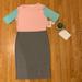 Lularoe Dresses | Lularoe: Medium Julia Colorblock Jersey Dress | Color: Blue/Pink | Size: M