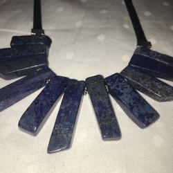 Anthropologie Jewelry | Anthropologie Yochi Ny Necklace Iridescent Stones | Color: Black/Blue | Size: Os