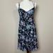 American Eagle Outfitters Dresses | American Eagle Black Blue Floral Print Babydoll Strappy Dress | Color: Black/White | Size: Xs