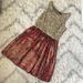 Anthropologie Dresses | Anthropologie Lace & Sequin Party Dress | Color: Gold/Red | Size: S