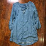 American Eagle Outfitters Dresses | Lace Up American Eagle Denim Dress | Color: Blue | Size: M