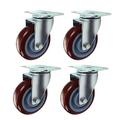 4X Heavy Duty Rubber Castor Wheels Furniture Plate castors 2.5 ''/3 inch/4inch/5 inch Swivel casters 300kg Universal Silent PU for Workbench Bed Industrial Transport