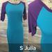 Lularoe Dresses | Baseball Sleeve Julia Dress, Lularoe, S, Nwt | Color: Blue/Purple | Size: S
