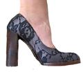 Gucci Shoes | Gucci Wood & Lace Heel 7b | Color: Black/Silver | Size: 7