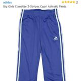 Adidas Bottoms | Adidas Big Girls Climalite Capri Athletic Pants Xl | Color: Blue/White | Size: Xlg