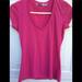 Athleta Tops | Athleta Hot Pink V-Neck Tee Size Xs | Color: Pink | Size: Xs