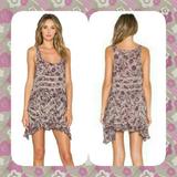 Free People Dresses | Free People Voile & Lace Trapeze Slip Taupe Combo Xs | Color: Pink/Purple | Size: Xs