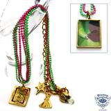 Disney Jewelry | 5pc Lot: Disney Couture Princess & Frog Kissing 14kt Gp Charm Necklaces**New! | Color: Gold/Green/Purple/Red | Size: 5pc