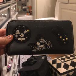 Coach Bags | Authentic Disney X Coach Mickey Appliqu Wallet | Color: Black/Gold | Size: Os