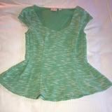 Anthropologie Tops | Anthropologie Postmark Top Size X-Small | Color: Green/White | Size: Xs