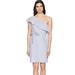 Nine West Dresses | Nine West One Shoulder Ruffle Dress With Sash, Nwt | Color: Blue/White | Size: 8