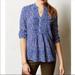 Anthropologie Tops | Anthropologie Hd In Paris Popover Blue Print Sz 0 | Color: Blue/White | Size: 0