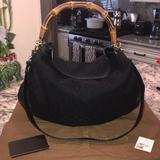 Gucci Bags | Authentic Gucci Bamboo Handle Black Tote | Color: Black/Gold | Size: Os