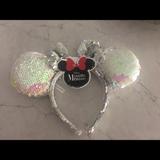 Disney Other | Disney Minnie Sequin Ears. | Color: Silver/White | Size: Os