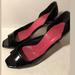 Kate Spade Shoes | Kate Spade Ny Satin Peep Toe Size 7.5 | Color: Black/Pink | Size: 7.5