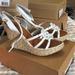 American Eagle Outfitters Shoes | Ae Medallion Espadrille White Wedges | Color: Tan/White | Size: 10