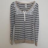 Free People Tops | Free People Lace Knit Top Final Markdown | Color: Gray | Size: M