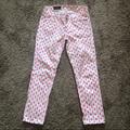 J. Crew Jeans | J. Crew Cropped Matchstick White/Coral Jeans | Color: Pink/White | Size: 25