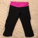 Lululemon Athletica Pants & Jumpsuits | Lululemon Workout Capris | Color: Black/Pink | Size: 4