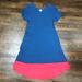 Lularoe Dresses | Lularoe Carly Blue And Pink - Small | Color: Blue/Pink | Size: S