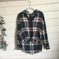 American Eagle Outfitters Tops | Ae Soft Boyfriend Flannel | Color: Blue/Green | Size: S