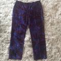 J. Crew Pants & Jumpsuits | J.Crew Floral Ankle Pants Sz 4 | Color: Blue/Purple | Size: 4