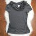 Anthropologie Tops | Anthropologie Deletta Grey Ruffle Collar Top Sz M | Color: Gray | Size: M