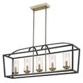 Golden Lighting Mercer 38 Inch 5 Light Linear Suspension Light - 4309-LP BLK-AB-SD