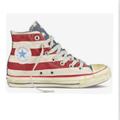 Converse Shoes | American Flag Distressed Converse | Color: Blue/Red | Size: 5.5