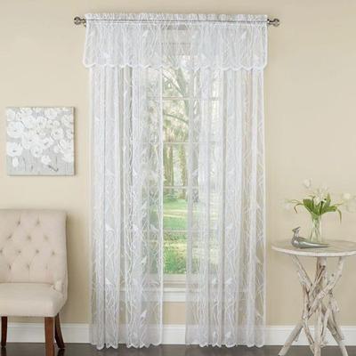 Troubadour Lace Curtain Panel, 56 x 84, White