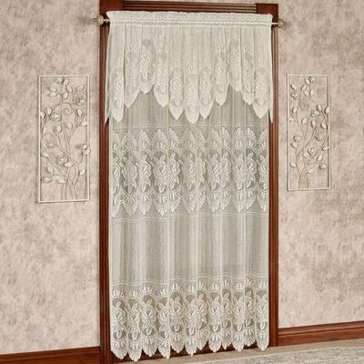 Adelina Lace Curtain Panel with Valance, 60 x 84, Antique Gold