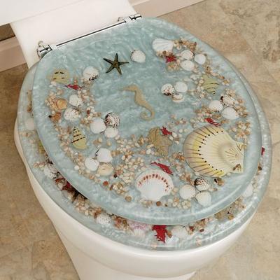 Jewel Shell Toilet Seat , Blue