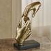 Loving Hands Table Sculpture Gold , Gold