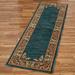 Florian Border Rug Runner Dark Teal 2'3" x 7'6", 2'3" x 7'6", Dark Teal