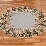 Island Flora Round Rug, 5'6" Round, Gray