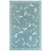 Dragonfly Flight Rectangle Rug, 4'10" x 7'6", Turquoise