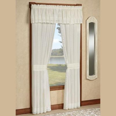 Danielle Tailored Curtain Pair, 80 x 63, White