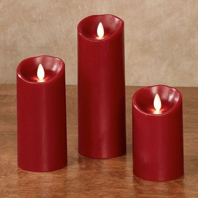 Scarlett LED Pillar Candle Red, 3 x 6, Red
