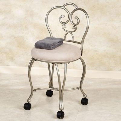 Lecia Vanity Chair , Gilded Silver