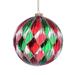 Vickerman 618646 - 4.75" Red Green Clear Diamond Ball Christmas Tree Ornament (3 pack) (MC190212)